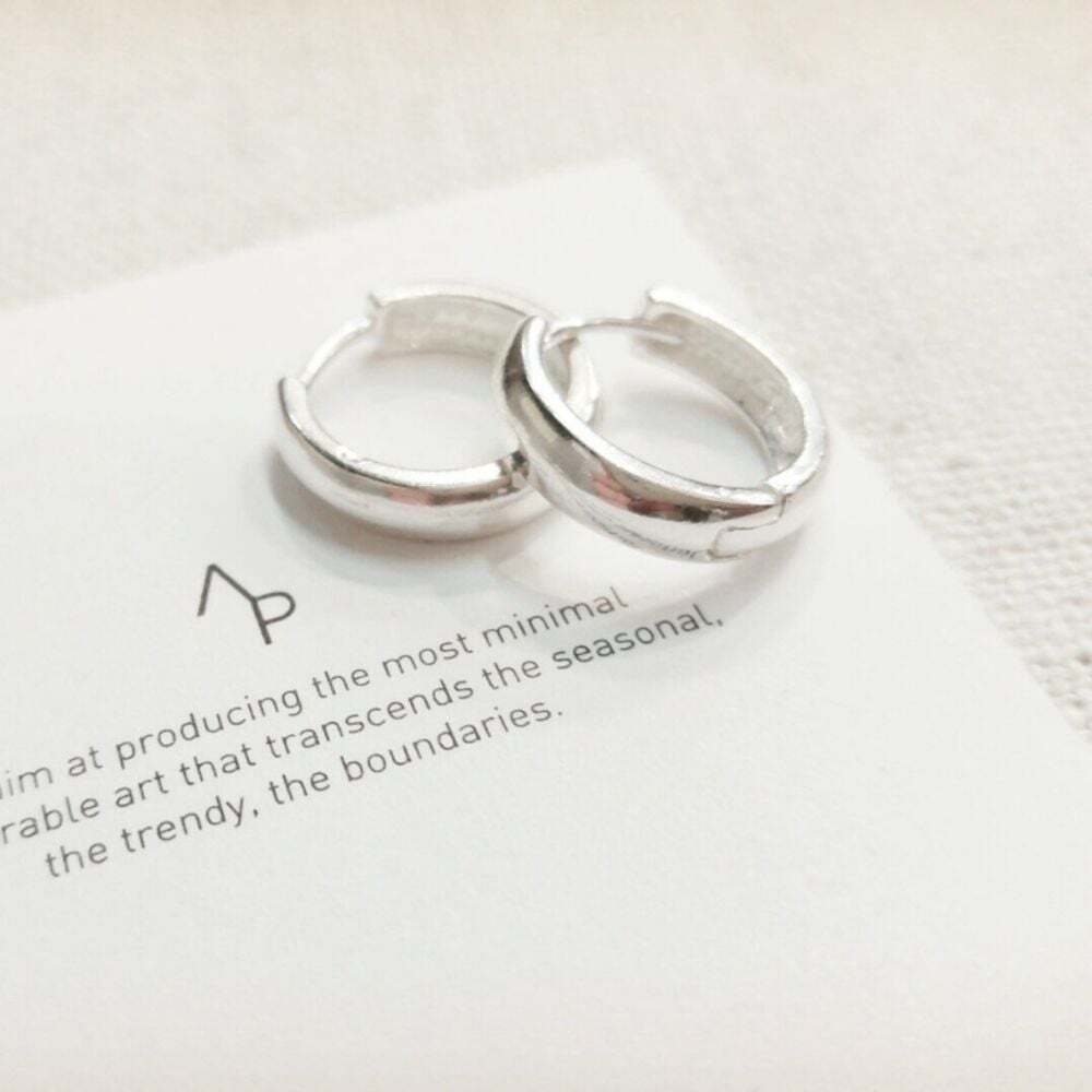 Ownerclan Popular Product SE107 Women's Simple One-Touch Ear Ring Daily Silver 925 [WFMI9QJ260327]