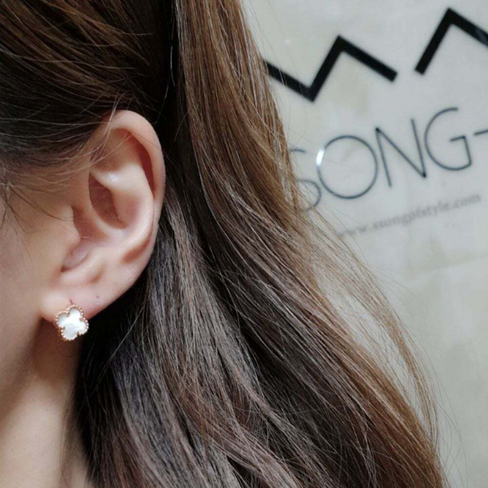 OwnerCland popular item SE136 women's jagge clover design silver earing daily耳环 (925 silver) [WFMI9Q