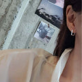 Ownerclan Popular Item SE162 Women D Design Silver Earrings One-Touch Ear Studs (Silver 925) [WFMI9Q