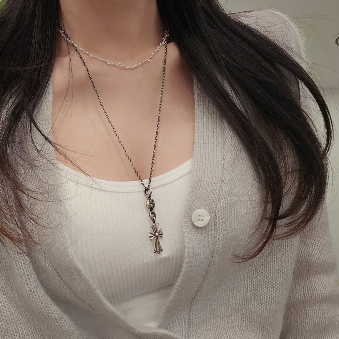 Ownerclan Popular Item S5010 Women Chain Snow Bell Necklace Unique Silver 925 [WFMI9S4260327]