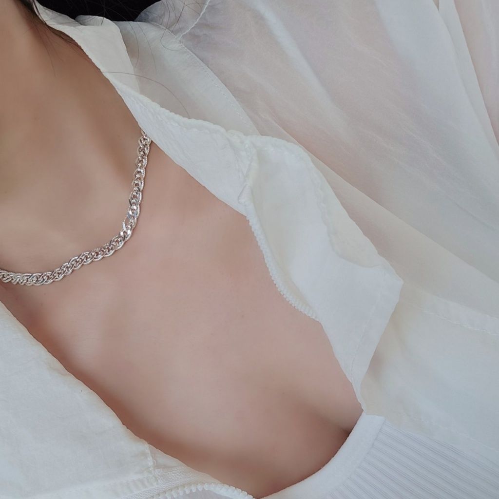 Ownerclan Popular Product SS1039 Women Double Chain Necklace Unique Daily Silver 925 [WFMI9SQ260327]