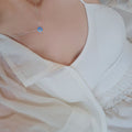 OwnerClan popular item SS1041 women casual stone necklace aqua blue unique sterling silver [WFMI9SR2