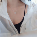 Ownerclan popular product SS1060 women 3-ring necklace ring pendant casual box chain unique silver 9