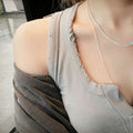 Silver Point Mini Pendant Simple Chain Necklace (925 Silver) SN1016 Women's [WFMI9TF260327]