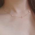 OwnerClan popular item SN1042 women pink opal clover silver necklace daily silver necklace (925 silv