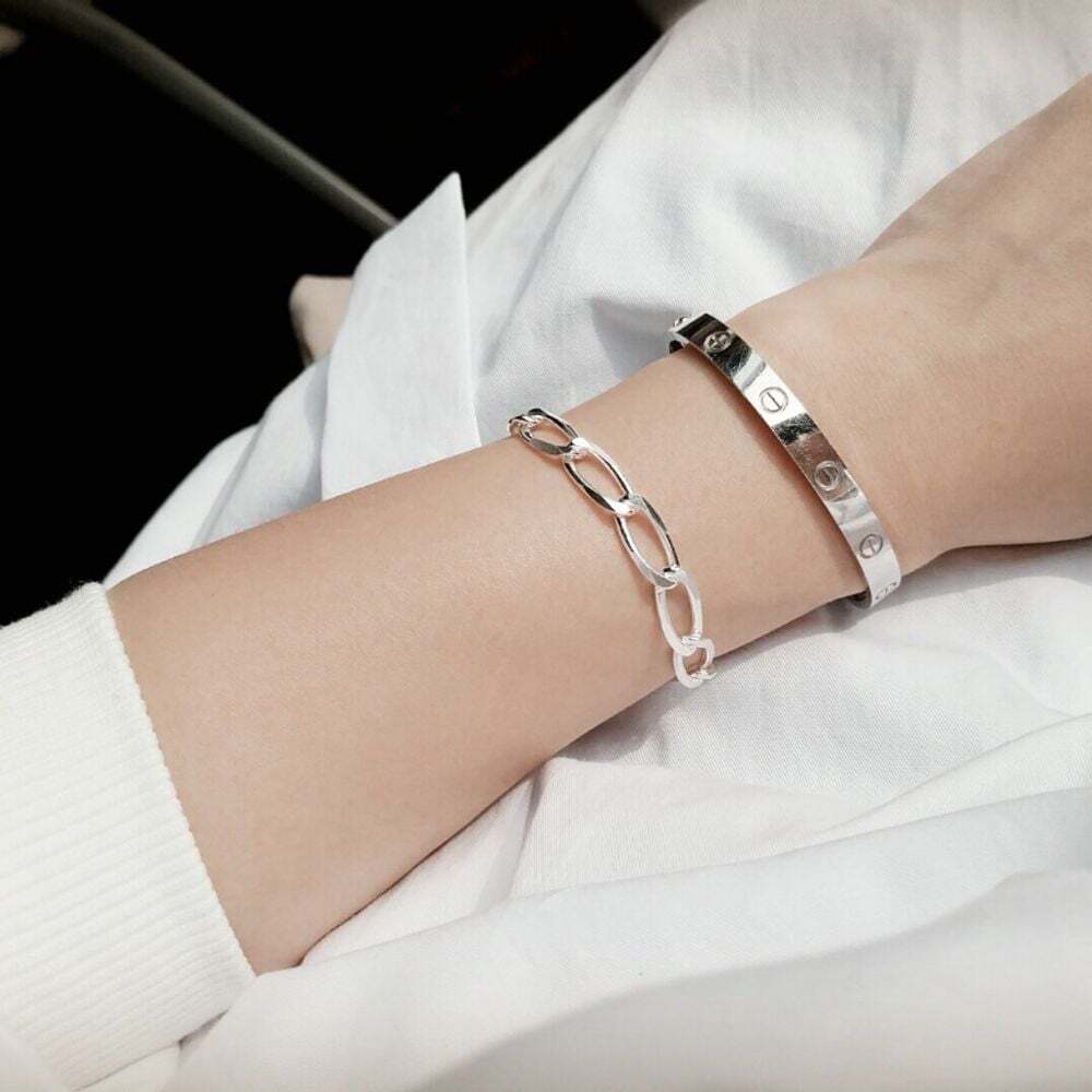 OwnerClan popular item S5111 Women Italian chain stylish bracelet unique sterling silver [WFMI9UX260
