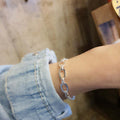 OwnerClan popular product S5119 women's buckle simple unique design thick chain bracelet daily silve
