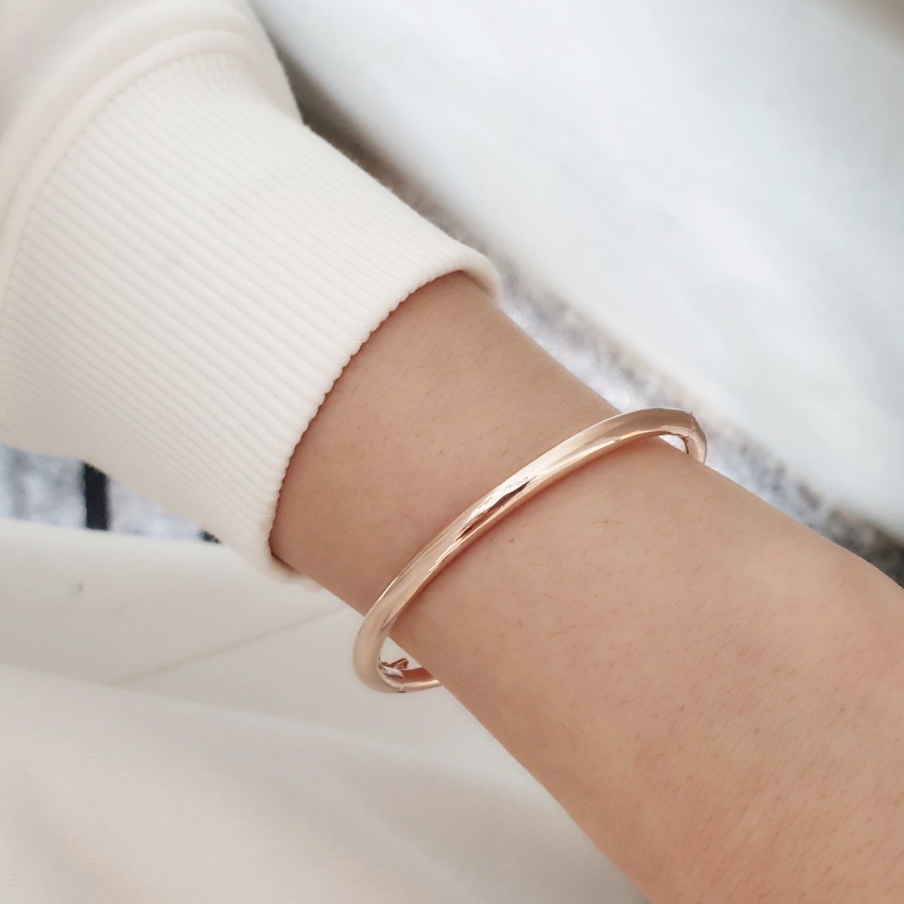 OwnerClan popular item S5121 women's pink simple daily bangle bracelet sterling silver [WFMI9V426032