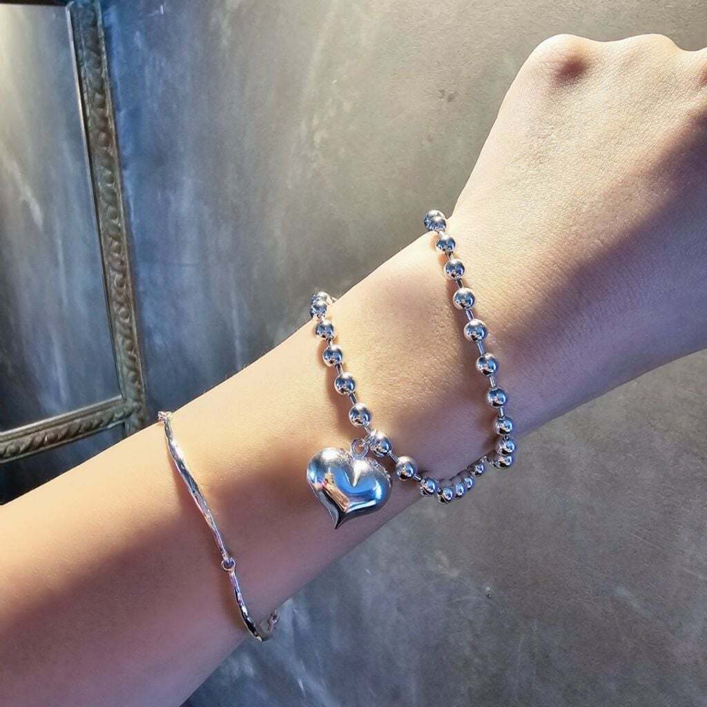 Ownerclan popular product SS1016 women edge heart pendant military belt bracelet unique silver brace