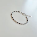 Ownerclan popular item SS1026 women black gem point bracelet daily sterling silver 925 [WFMI9VL26032