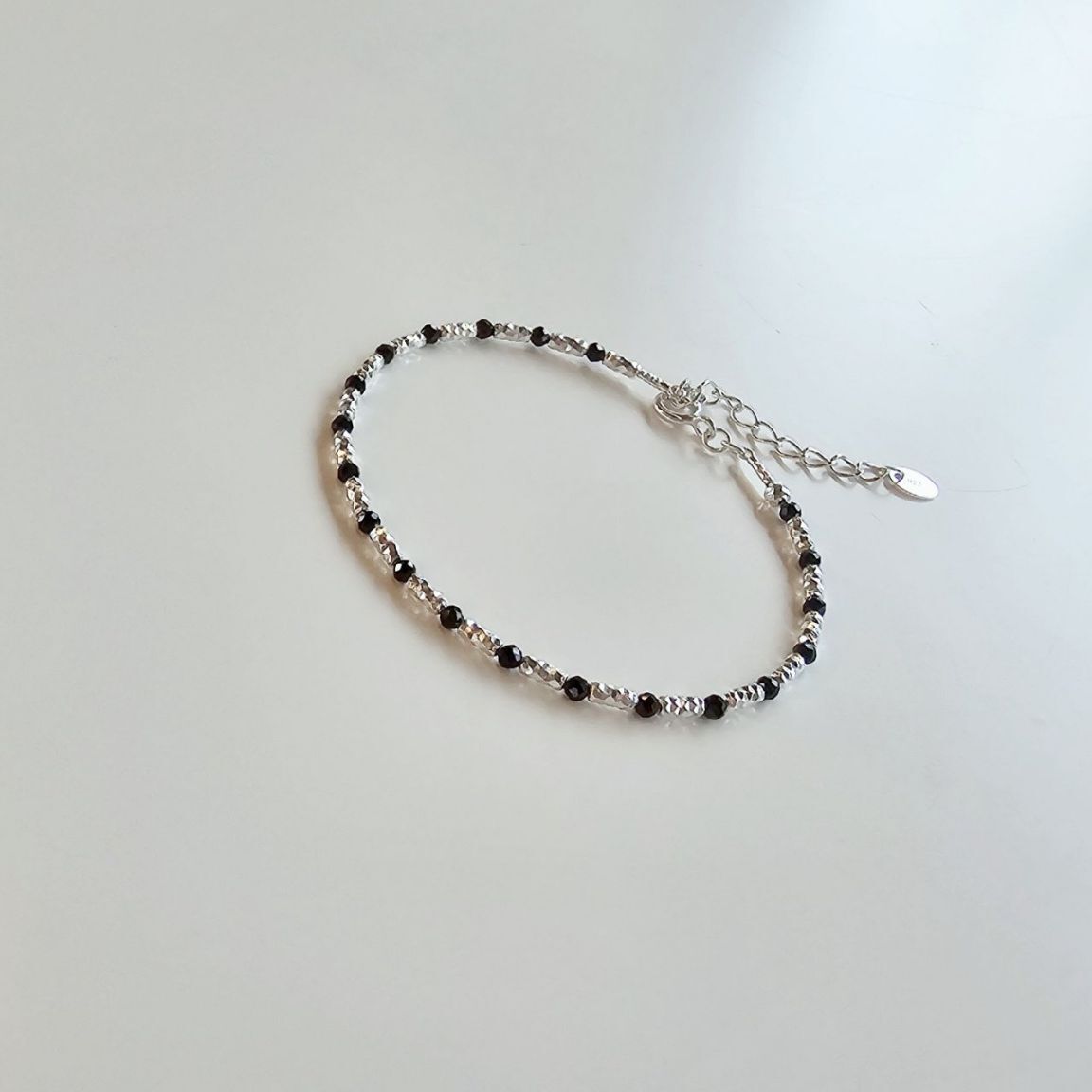 Ownerclan popular item SS1026 women black gem point bracelet daily sterling silver 925 [WFMI9VL26032