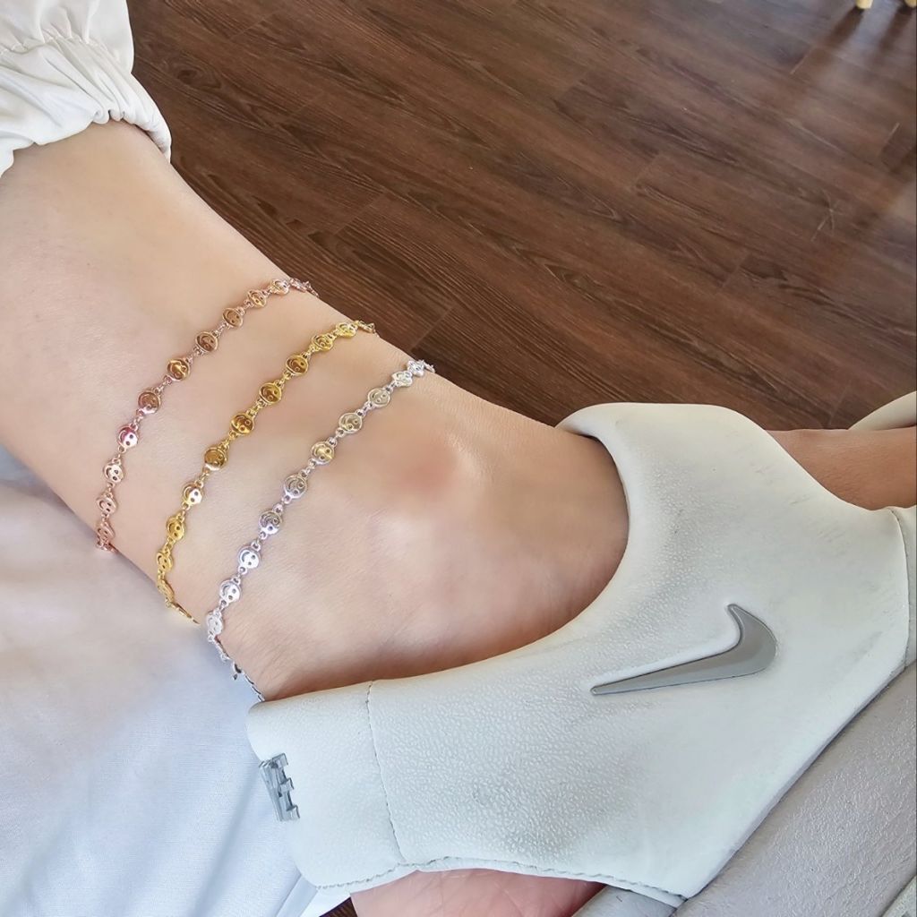 Owner Clan popular item SS1032 Women's Mini Smile Design Foot Ring Cute Daily Silver Foot Ring 925 S