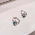 Ownerclan Popular Item S772 Women Sparkling Star Emerald Point Design Earrings 925 Silver [WFMI9W626
