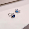 OwnerClan Popular Product S771 Women Sapphire Point One-Touch Chic Earrings Daily Silver925 [WFMI9W7
