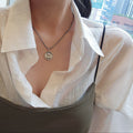 Onnaclan popular item S759 women round panda pendant military number strip antique necklace unique c