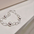 Owner Clan popular product S755 women's ball design bracelet simple chain daily silver bracelet silv