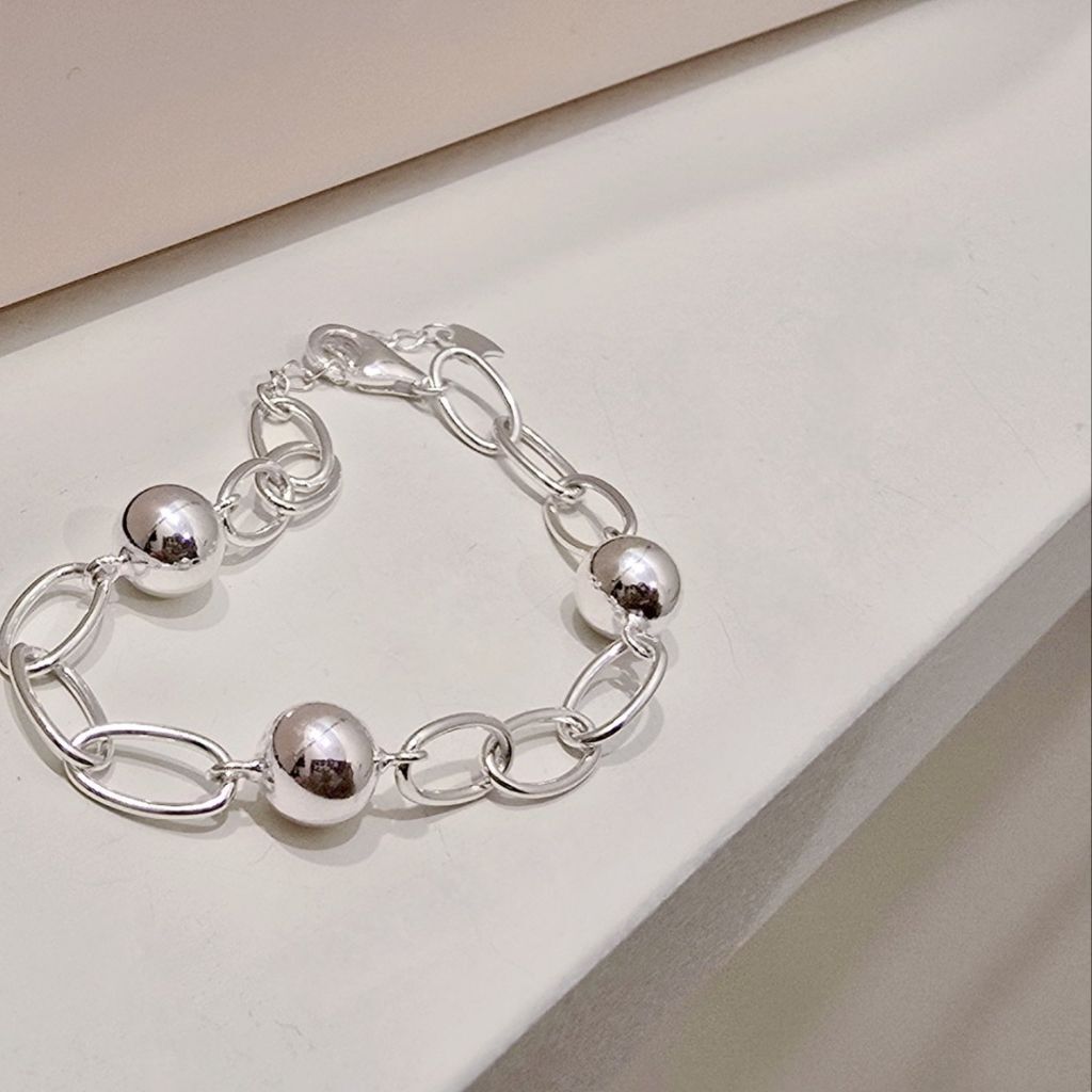 Owner Clan popular product S755 women's ball design bracelet simple chain daily silver bracelet silv