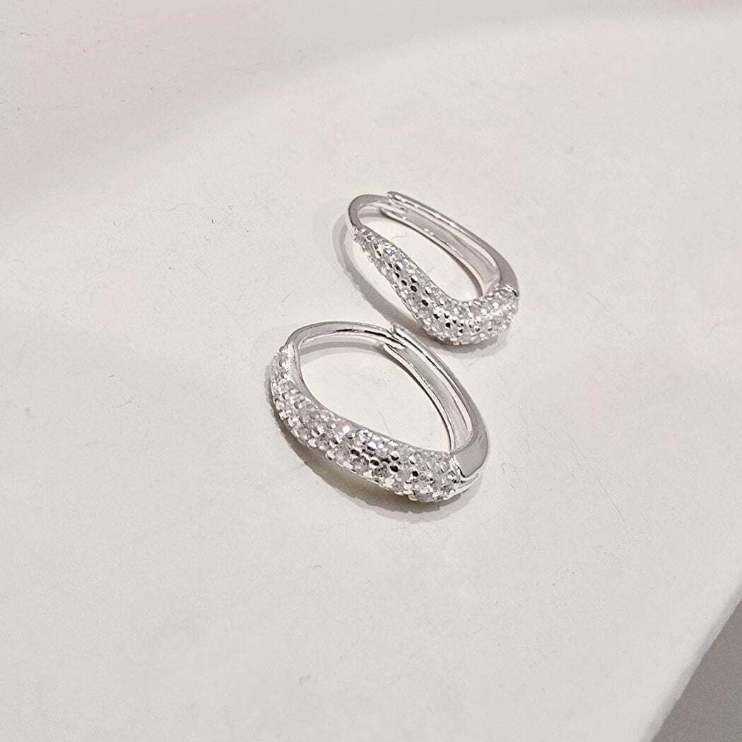 Ownerclan Popular Product S708 Women's Cubic Wave One-Touch Earrings Simple Silver925 [WFMI9WO260328