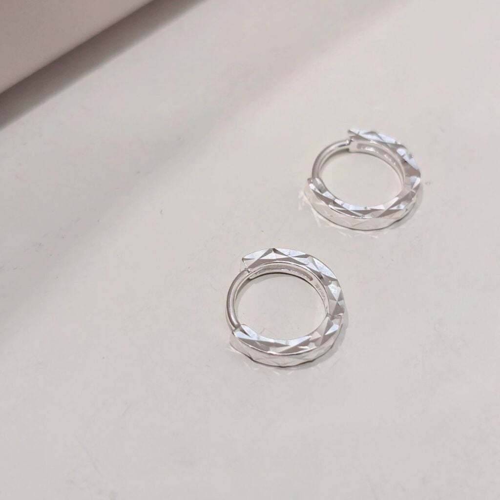 Ownerclan Popular Item S413 Women Diamond Cutting One Touch Earrings Daily Silver 925 [WFMI9WW260328