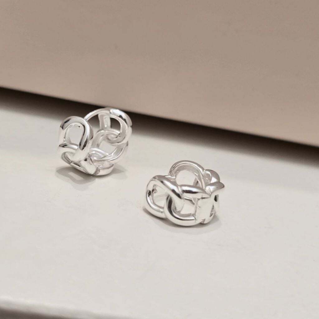 Ownerclan Popular Product S412 Women's Chain One-Touch Earrings Silver Unique Daily Earings 925 [WFM