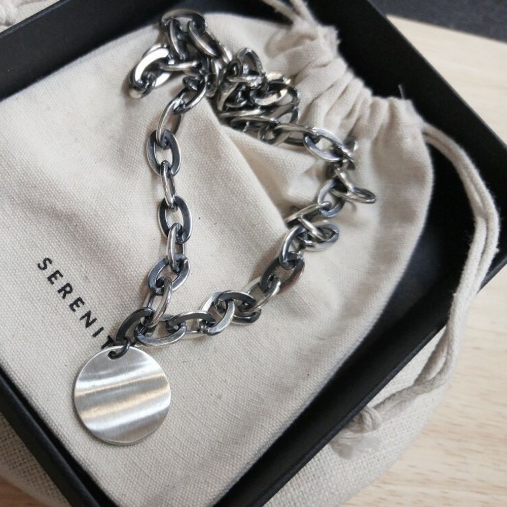 Ownerclan Popular Item SS3014 Women Antique Wave Bead Necklace Bold Simple Silver925 [WFMI9XO260328]