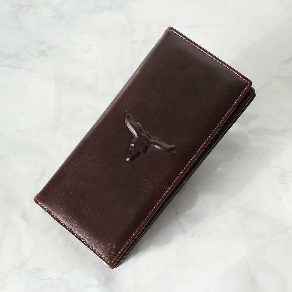 Celebrity House Y305 RIFJKQAF Montana Blue Genuine Cowhide Leather Men's Simple Luxury Long Wallet