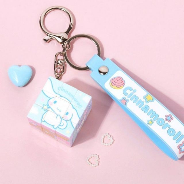 CelebrityHouse Sanrio Trend Cube Kit - 18EA Cinnamon Roll Premium Keyring