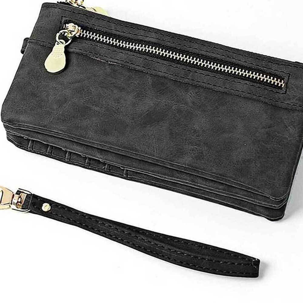 Celeb House Women's JGAXIUIC Leather Long Wallet Charcoal Gift