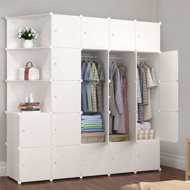 CelebrityHouse clothes closet WJTGOFQO shelf simple white wardrobe 183x183cm