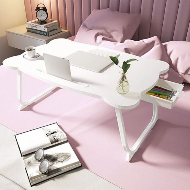 CelebrityHouse White FTSQCYTW Reclining Desk D Bedtable HomeWork Foldable 2 Seater