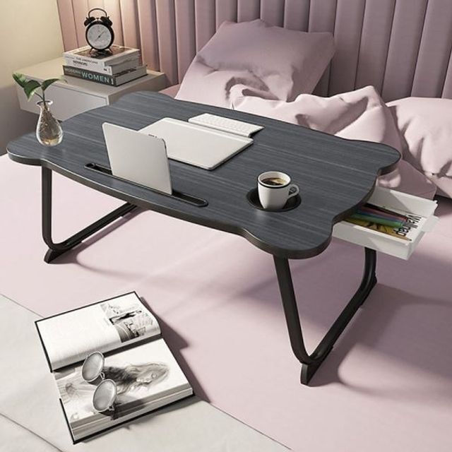 CelebrityHouse bedtable HJHQBFOR D black homeone foldable 3-seater desk folding table