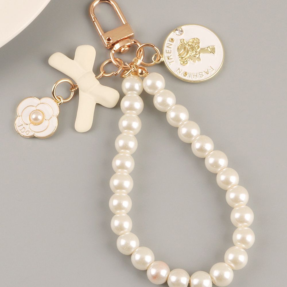 CelebritiesHouse Cream TMNBANEY Basic Keyring Car Keys Pearl Woman