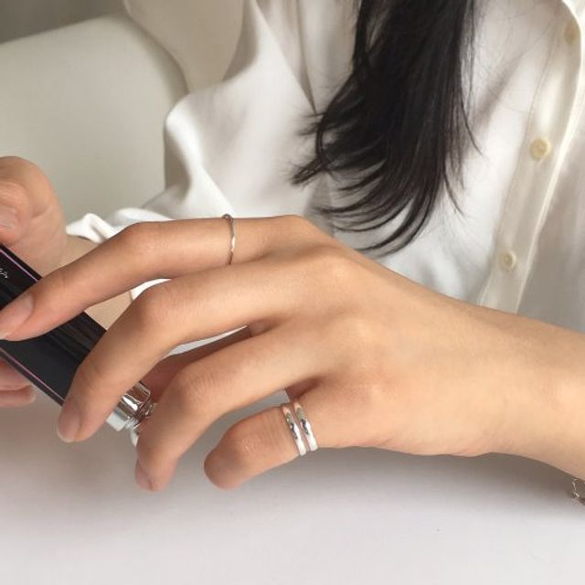 Celeb House (silver925) QTOFOKOO two thin ring