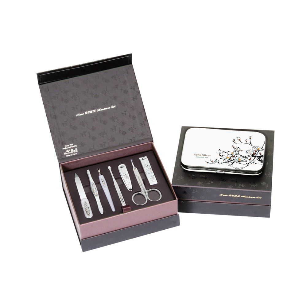 Celebrity House Bell Metal BEALXCZL Silver Nano Manicure Nail Clipper 7-Piece Set BN-8177A