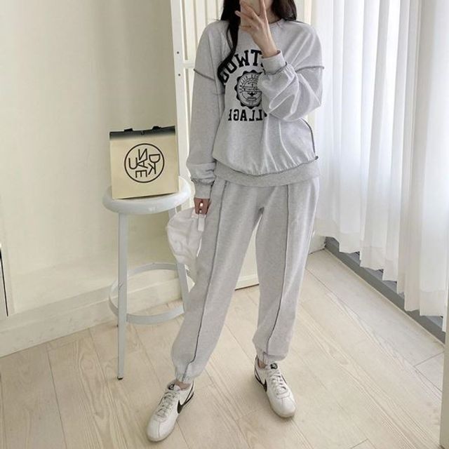 CelebrityHouse Training Cuzzwreh Man-to-man Set ym24337 Relaxed Fit Village Big Size