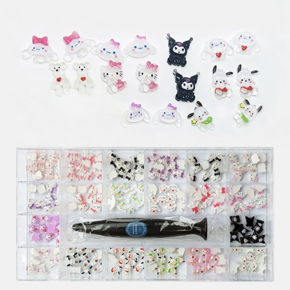 CelebrityHouse nail art UDMRABXC large capacity character parts 20 kinds each 10p+parts pen set
