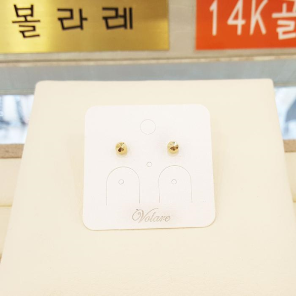 Bollare Save Zone 01 14K Hexagonal Cut 4mm Earrings GE054 (15560891)
