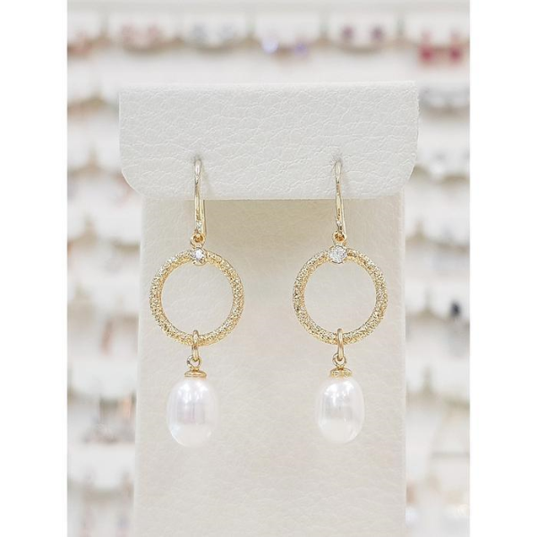 Volare Save Zone 01 14k round freshwater pearl drop earrings GF315 (19726315)
