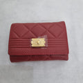 Monkcross Women's Gold Button Saddle Leather Wallet AW9128DJ
