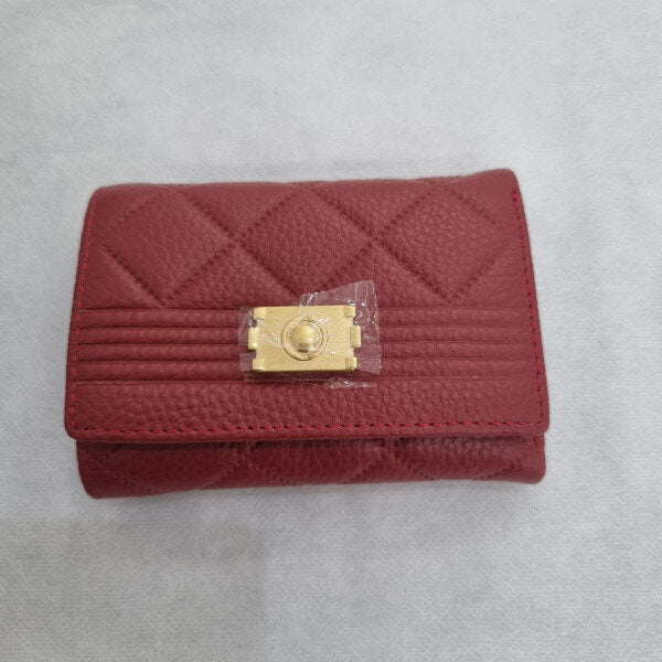 Monkcross Women's Gold Button Saddle Leather Wallet AW9128DJ