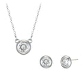 Vagold Brilliant Silver Necklace+Earrings Set