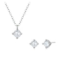 WhiteGold Silver Bell Silver Necklace and Earrings Set
