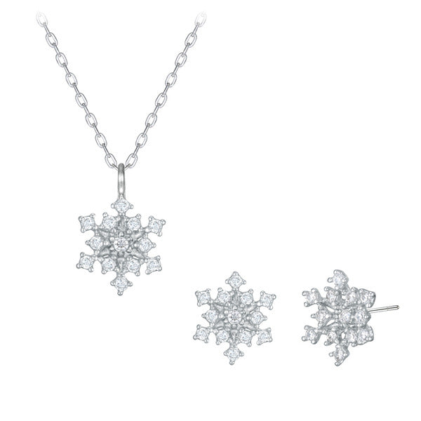 WhiteWinter Silver Necklace+Earrings Set