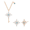 Wagold Blue Elsa 14K necklace+earring set