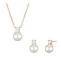 Wagold Pure Pearl 14K Necklace+Earrings Set