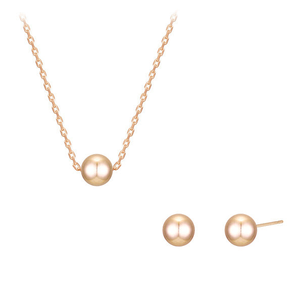 Wagold Liberty Pearl 14K necklace+earings set