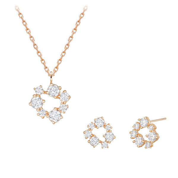 WhiteSnow 14K necklace+earings set
