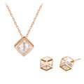 Wagold MoveSquare 14K necklace+earrings set
