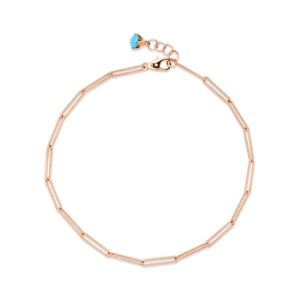 VNBI Gold 18K Twist Clip Chain Turquoise Ring NPA24244