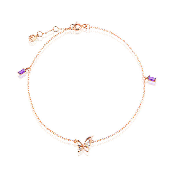 AirbnbGold 18K birthstone cz butterfly stud SCA38268